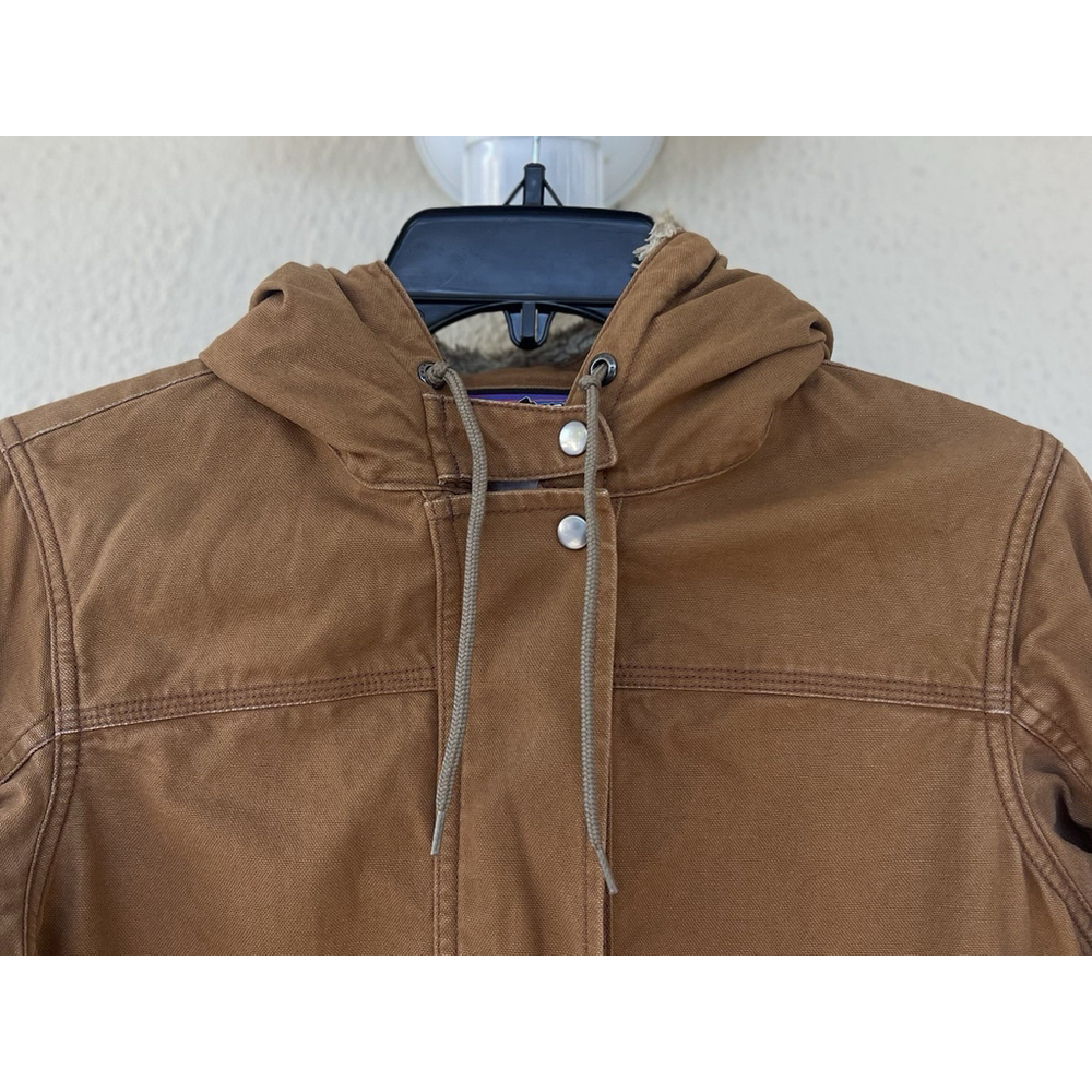 Patagonia Prairie Dawn Jacket Women’s Brown Hooded Organic Cotton Barn Chore - Picture 3 of 14